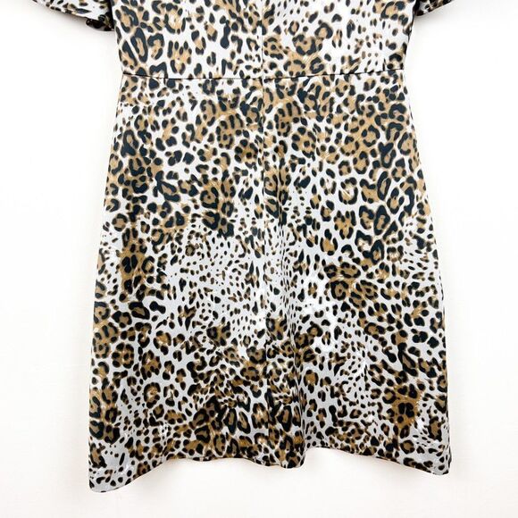 Banana Republic Brown Black Leopard Animal Print Flutter SLeeve Shift Dress - Picture 10 of 11